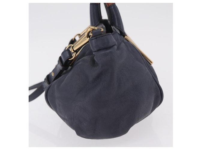Chloé Sac à main Chloe Etel en cuir 2way Navy Gold Auth 206768 Doré Bleu Marine - vue 3