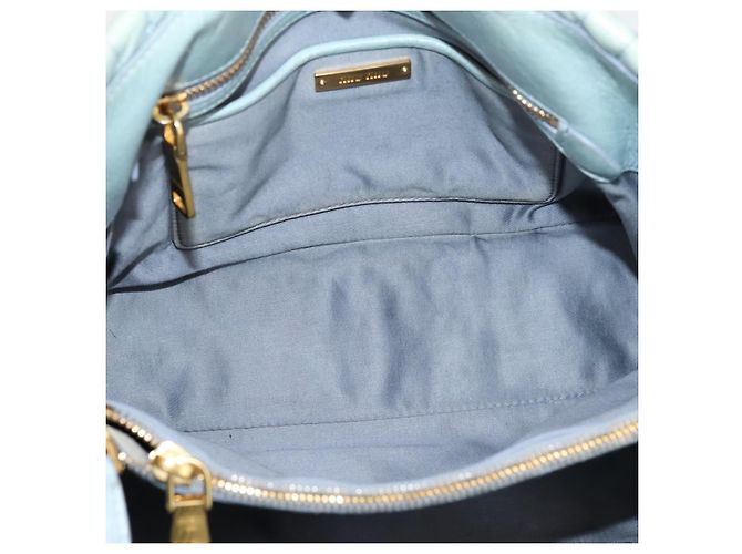 Borsa Miu Miu Matelassé in pelle 2way azzurro oro autentica 167740A D'oro Blu chiaro - vista 10