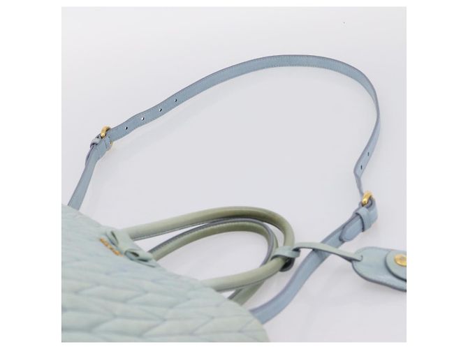 Borsa Miu Miu Matelassé in pelle 2way azzurro oro autentica 167740A D'oro Blu chiaro - vista 15
