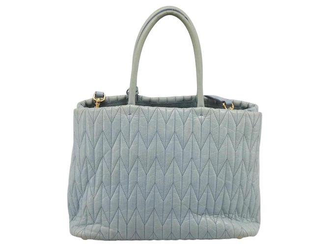 Borsa Miu Miu Matelassé in pelle 2way azzurro oro autentica 167740A D'oro Blu chiaro - vista 2