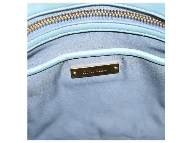 Borsa Miu Miu Matelassé in pelle 2way azzurro oro autentica 167740A D'oro Blu chiaro - vista 22