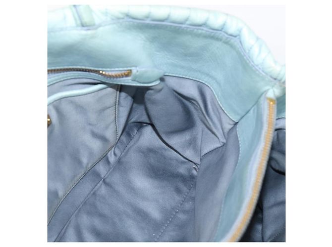 Borsa Miu Miu Matelassé in pelle 2way azzurro oro autentica 167740A D'oro Blu chiaro - vista 23