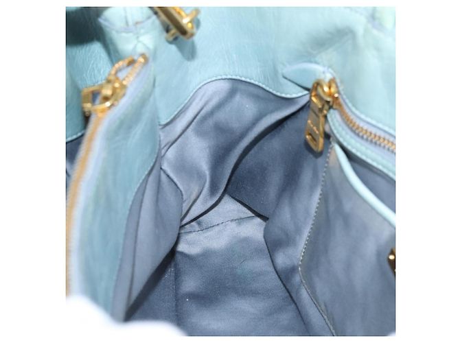 Borsa Miu Miu Matelassé in pelle 2way azzurro oro autentica 167740A D'oro Blu chiaro - vista 24