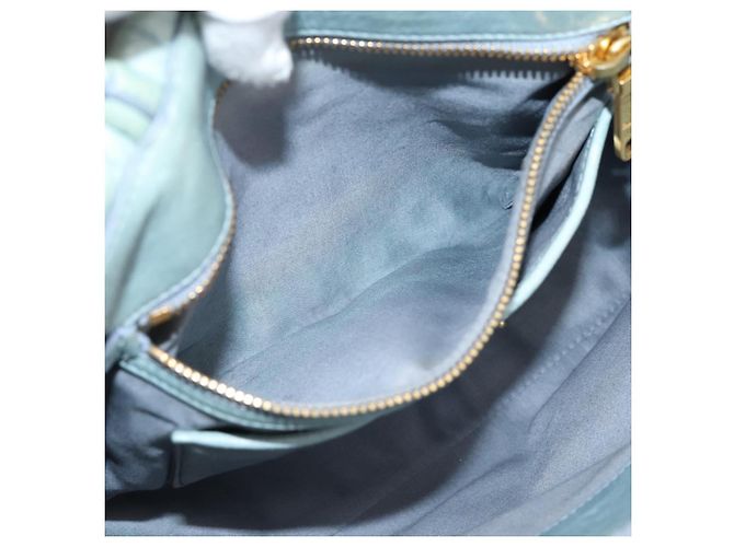 Borsa Miu Miu Matelassé in pelle 2way azzurro oro autentica 167740A D'oro Blu chiaro - vista 26