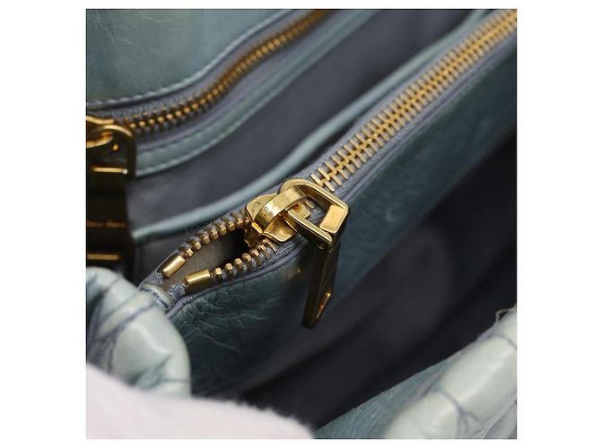 Borsa Miu Miu Matelassé in pelle 2way azzurro oro autentica 167740A D'oro Blu chiaro - vista 27