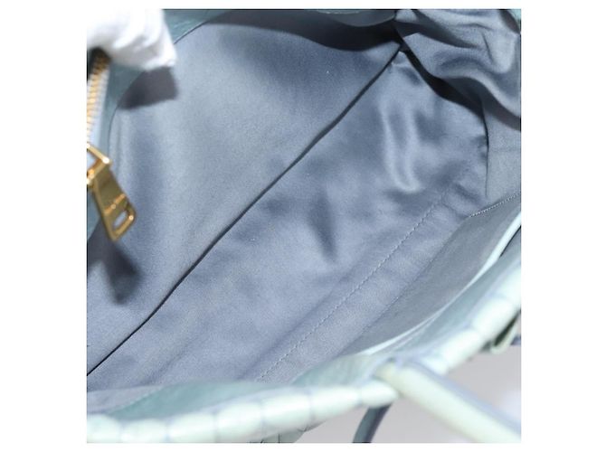 Borsa Miu Miu Matelassé in pelle 2way azzurro oro autentica 167740A D'oro Blu chiaro - vista 29