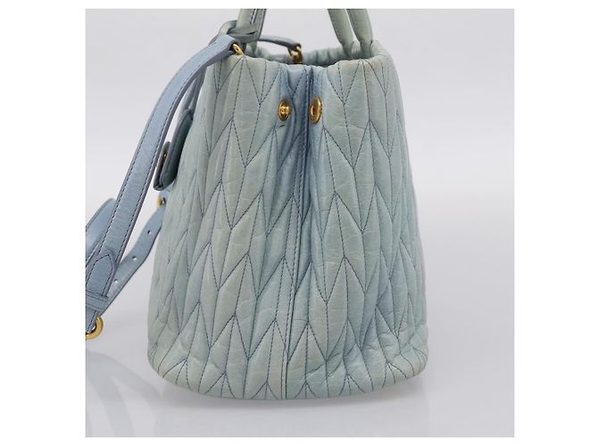 Borsa Miu Miu Matelassé in pelle 2way azzurro oro autentica 167740A D'oro Blu chiaro - vista 4