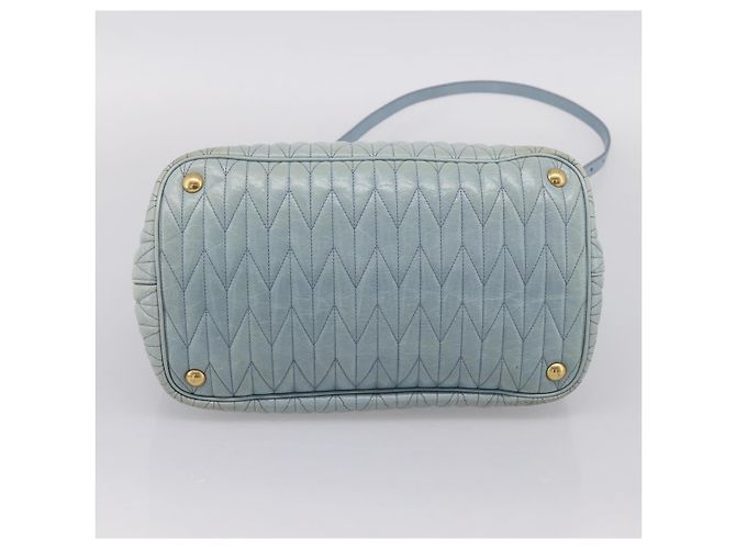 Borsa Miu Miu Matelassé in pelle 2way azzurro oro autentica 167740A D'oro Blu chiaro - vista 5