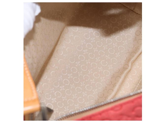 Céline Bolso de hombro CELINE C Macadam Gamuza Rojo Plata Auth BA16141 Roja - vista 11