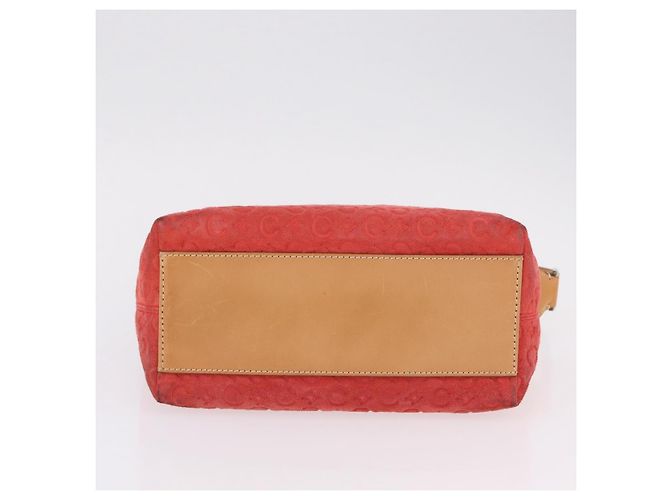 Céline Bolso de hombro CELINE C Macadam Gamuza Rojo Plata Auth BA16141 Roja - vista 6
