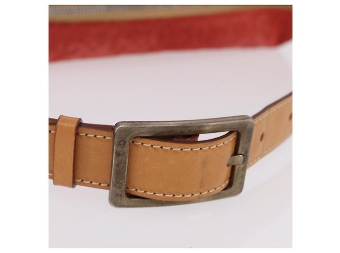 Céline Bolso de hombro CELINE C Macadam Gamuza Rojo Plata Auth BA16141 Roja - vista 9