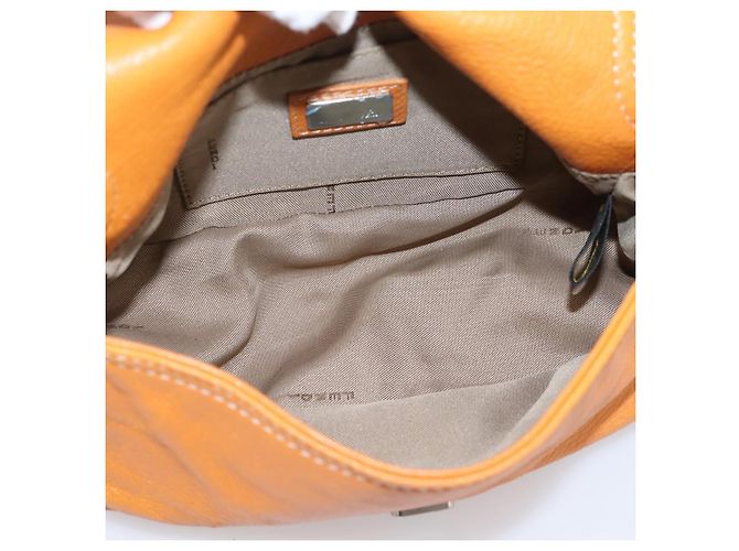 Bolsa de Ombro FENDI Mamma Baguette em Couro Marrom Prata Auth ep16384A - vista 11