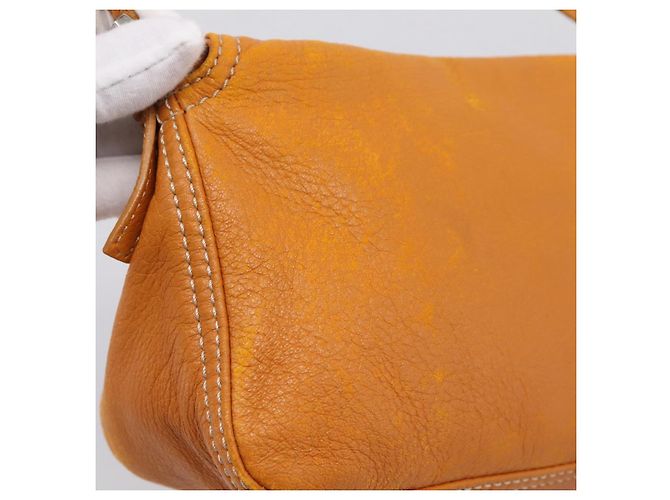 Bolsa de Ombro FENDI Mamma Baguette em Couro Marrom Prata Auth ep16384A - vista 9