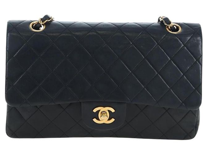 Borsa a tracolla CHANEL Chain Matelasse25 Lamb Skin Black Gold CC Auth BA16028SAV Nero D'oro - vista 13
