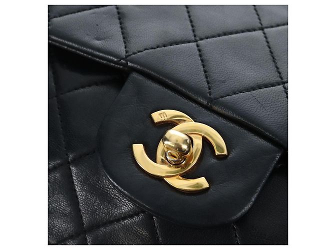 Borsa a tracolla CHANEL Chain Matelasse25 Lamb Skin Black Gold CC Auth BA16028SAV Nero D'oro - vista 19