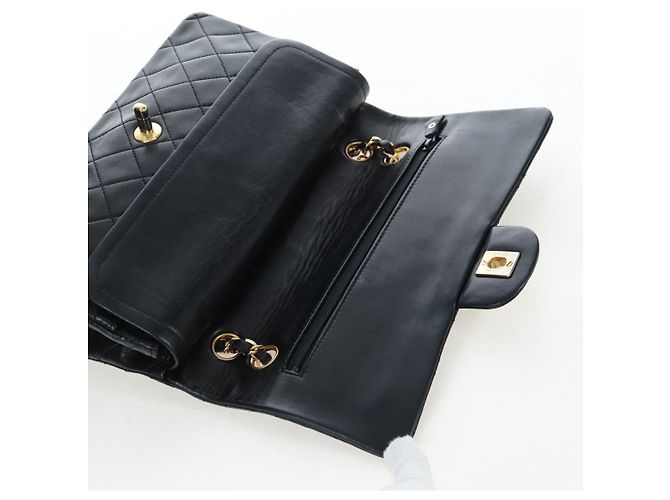 Borsa a tracolla CHANEL Chain Matelasse25 Lamb Skin Black Gold CC Auth BA16028SAV Nero D'oro - vista 20