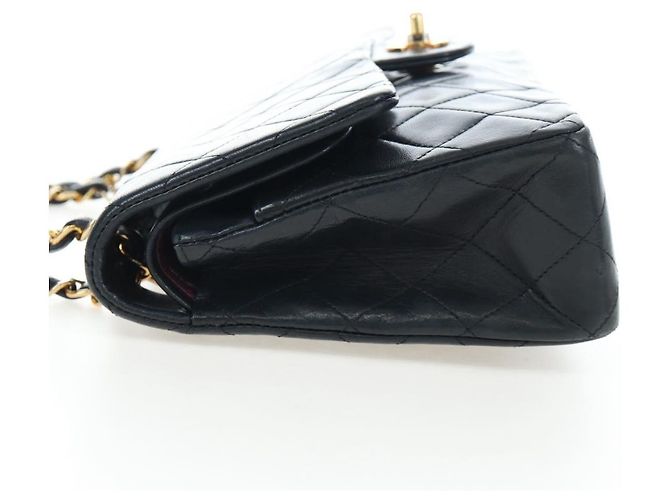 Borsa a tracolla CHANEL Chain Matelasse25 Lamb Skin Black Gold CC Auth BA16028SAV Nero D'oro - vista 3