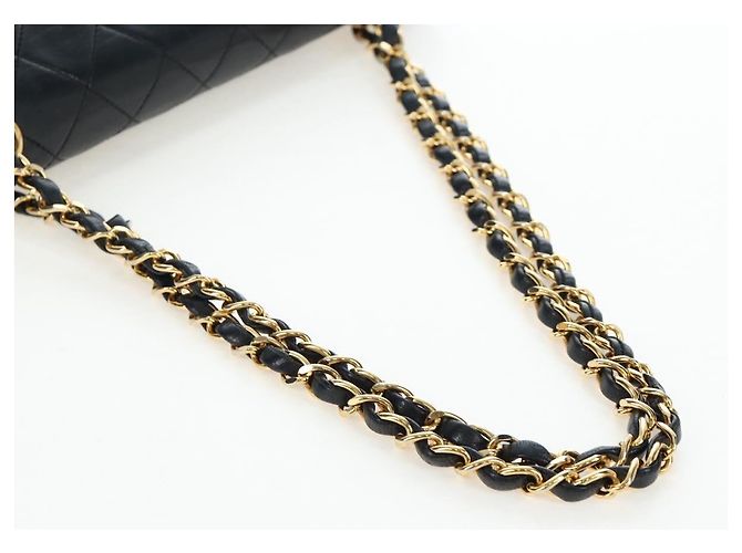 Borsa a tracolla CHANEL Chain Matelasse25 Lamb Skin Black Gold CC Auth BA16028SAV Nero D'oro - vista 7