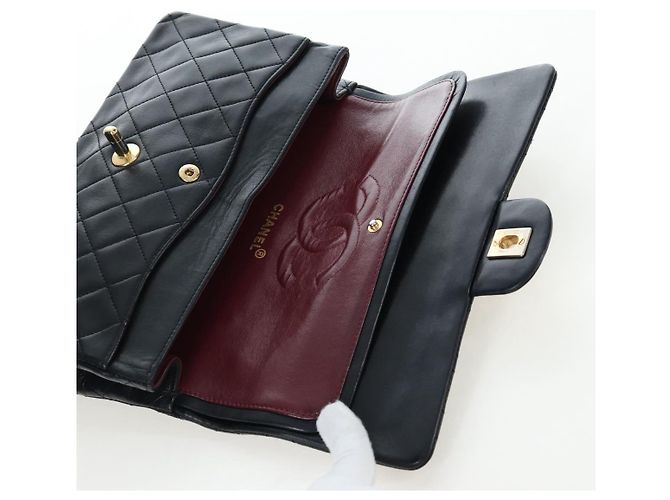 Borsa a tracolla CHANEL Chain Matelasse25 Lamb Skin Black Gold CC Auth BA16028SAV Nero D'oro - vista 9