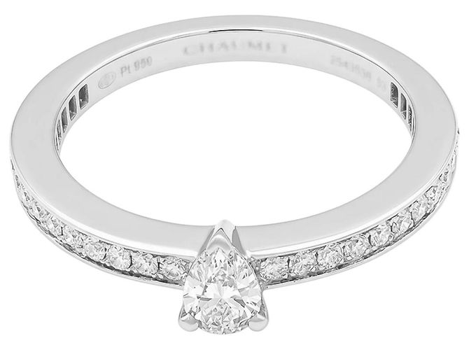 Anillo Chaumet "Triomphe de Chaumet", platino, diamantes. - vista 2