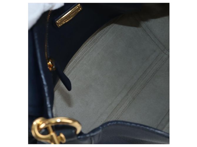 Borsa a tracolla Miu Miu Turn Lock in pelle 2way Navy Gold Auth am12764V D'oro Blu navy - vista 11