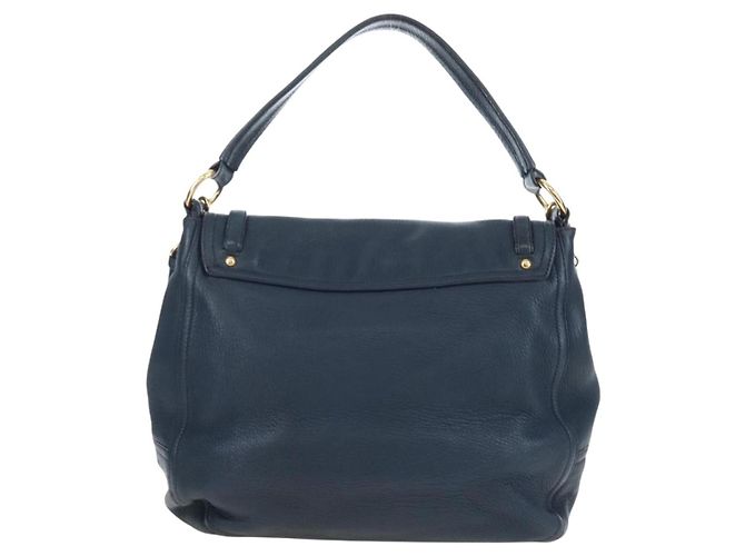Borsa a tracolla Miu Miu Turn Lock in pelle 2way Navy Gold Auth am12764V D'oro Blu navy - vista 2