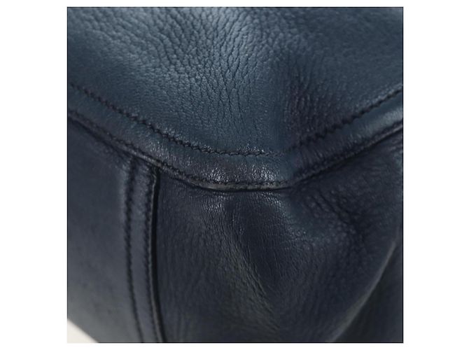 Borsa a tracolla Miu Miu Turn Lock in pelle 2way Navy Gold Auth am12764V D'oro Blu navy - vista 20