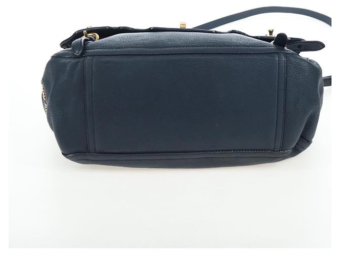 Borsa a tracolla Miu Miu Turn Lock in pelle 2way Navy Gold Auth am12764V D'oro Blu navy - vista 5