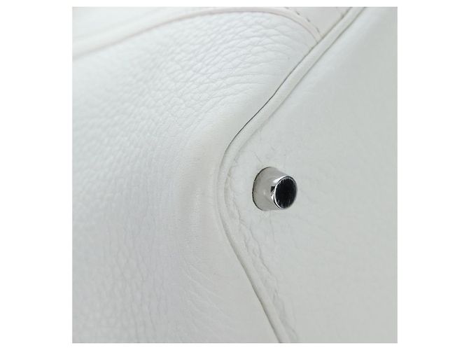 Hermès Borsa HERMES Picotan Lock PM Pelle Taurillon White Silver Auth 204895SAM Argento Bianco - vista 12