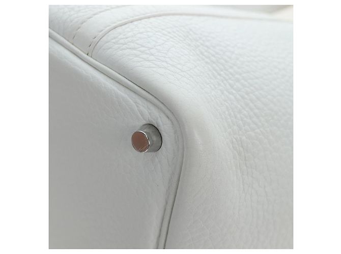 Hermès Borsa HERMES Picotan Lock PM Pelle Taurillon White Silver Auth 204895SAM Argento Bianco - vista 13