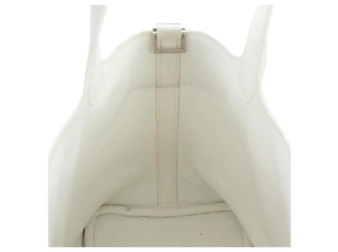 Hermès Borsa HERMES Picotan Lock PM Pelle Taurillon White Silver Auth 204895SAM Argento Bianco - vista 17