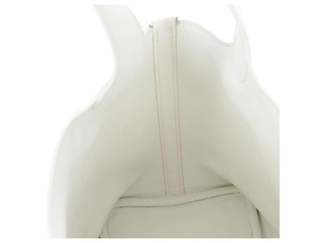 Hermès Borsa HERMES Picotan Lock PM Pelle Taurillon White Silver Auth 204895SAM Argento Bianco - vista 18