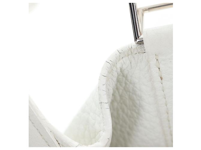 Hermès Borsa HERMES Picotan Lock PM Pelle Taurillon White Silver Auth 204895SAM Argento Bianco - vista 20