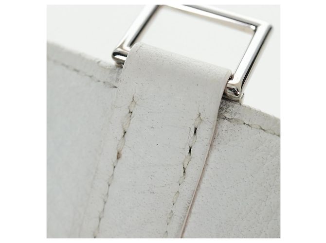 Hermès Borsa HERMES Picotan Lock PM Pelle Taurillon White Silver Auth 204895SAM Argento Bianco - vista 21