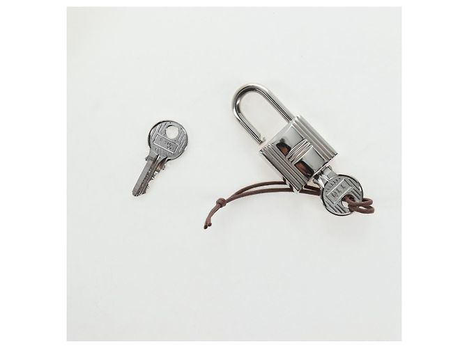 Hermès Borsa HERMES Picotan Lock PM Pelle Taurillon White Silver Auth 204895SAM Argento Bianco - vista 22