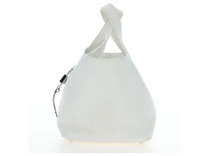 Hermès Borsa HERMES Picotan Lock PM Pelle Taurillon White Silver Auth 204895SAM Argento Bianco - vista 4