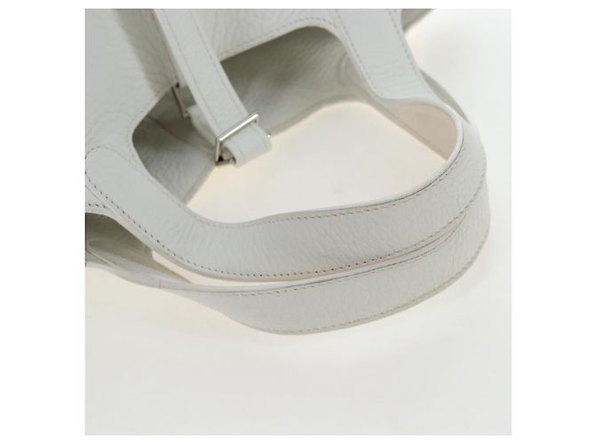 Hermès Borsa HERMES Picotan Lock PM Pelle Taurillon White Silver Auth 204895SAM Argento Bianco - vista 7