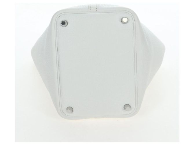 Hermès Borsa HERMES Picotan Lock PM Pelle Taurillon White Silver Auth 204895SAM Argento Bianco - vista 9