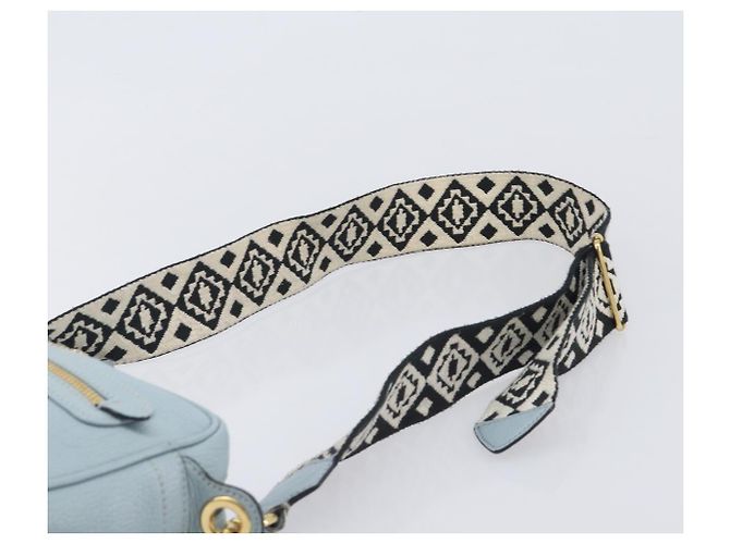Borsa a tracolla Miu Miu Madras in pelle azzurro oro Auth BA15779 D'oro Blu chiaro - vista 14