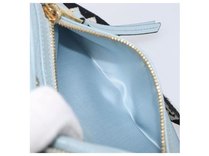 Borsa a tracolla Miu Miu Madras in pelle azzurro oro Auth BA15779 D'oro Blu chiaro - vista 27