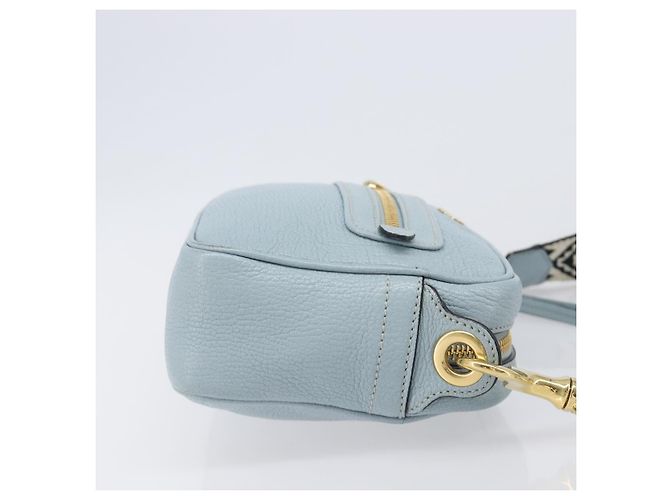 Borsa a tracolla Miu Miu Madras in pelle azzurro oro Auth BA15779 D'oro Blu chiaro - vista 3