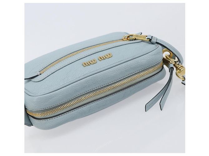 Borsa a tracolla Miu Miu Madras in pelle azzurro oro Auth BA15779 D'oro Blu chiaro - vista 6