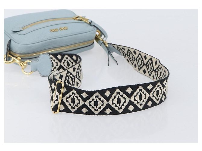 Borsa a tracolla Miu Miu Madras in pelle azzurro oro Auth BA15779 D'oro Blu chiaro - vista 7