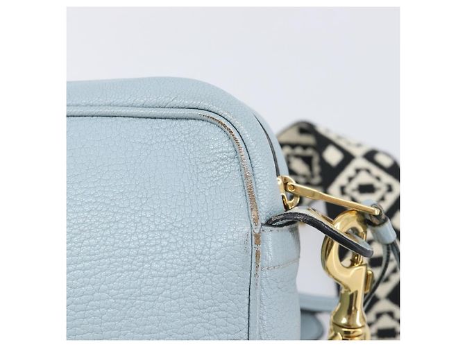 Borsa a tracolla Miu Miu Madras in pelle azzurro oro Auth BA15779 D'oro Blu chiaro - vista 9