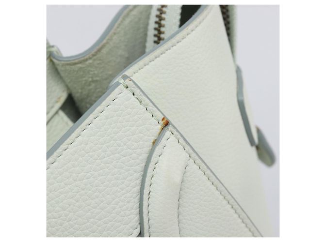 Céline Borsa a mano CELINE Luggage Micro Shopper in pelle Ivory Gold Tone Auth LN053V Crudo - vista 10