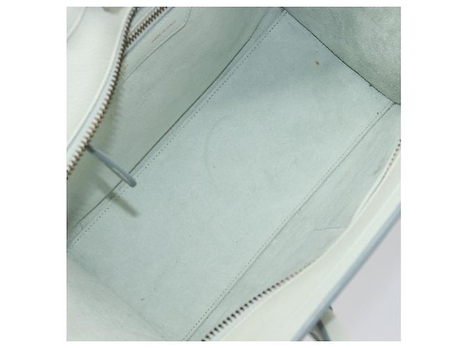 Céline Borsa a mano CELINE Luggage Micro Shopper in pelle Ivory Gold Tone Auth LN053V Crudo - vista 11