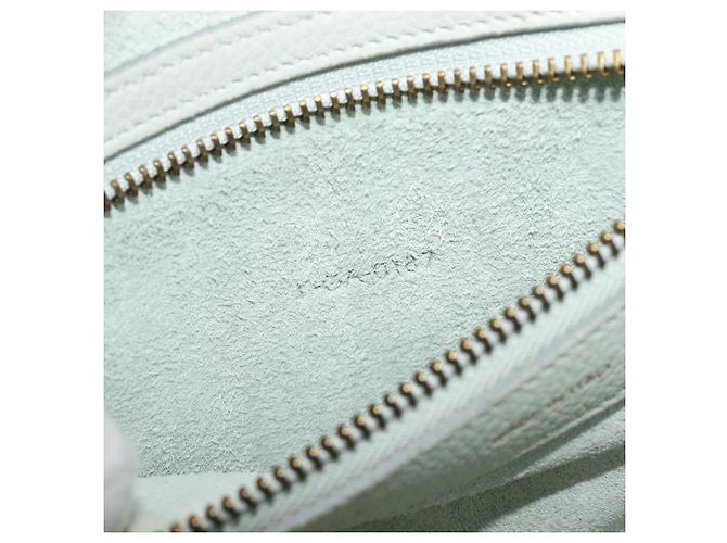 Céline Borsa a mano CELINE Luggage Micro Shopper in pelle Ivory Gold Tone Auth LN053V Crudo - vista 12