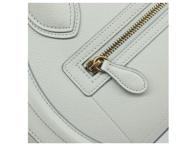 Céline Borsa a mano CELINE Luggage Micro Shopper in pelle Ivory Gold Tone Auth LN053V Crudo - vista 20