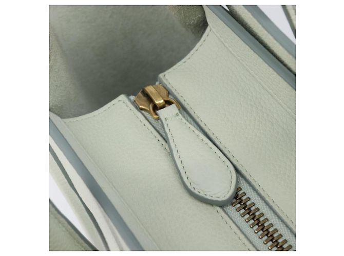 Céline Borsa a mano CELINE Luggage Micro Shopper in pelle Ivory Gold Tone Auth LN053V Crudo - vista 22
