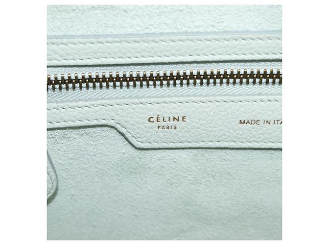 Céline Borsa a mano CELINE Luggage Micro Shopper in pelle Ivory Gold Tone Auth LN053V Crudo - vista 23